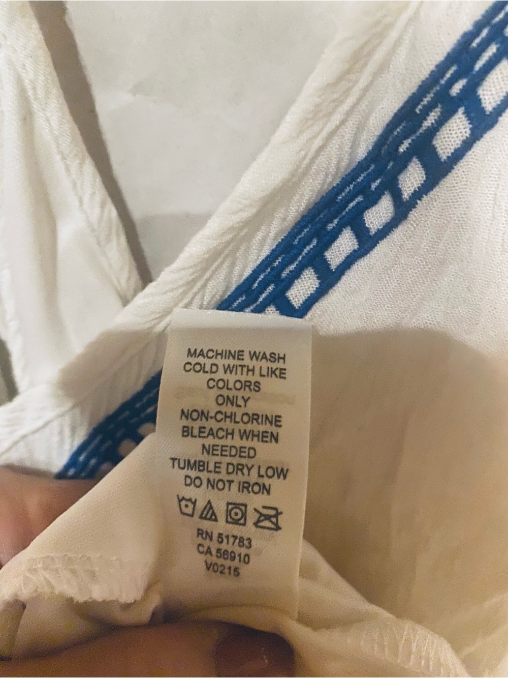 Maurices Cream and Blue Embroidered Mini Dress - Picture 8 of 8